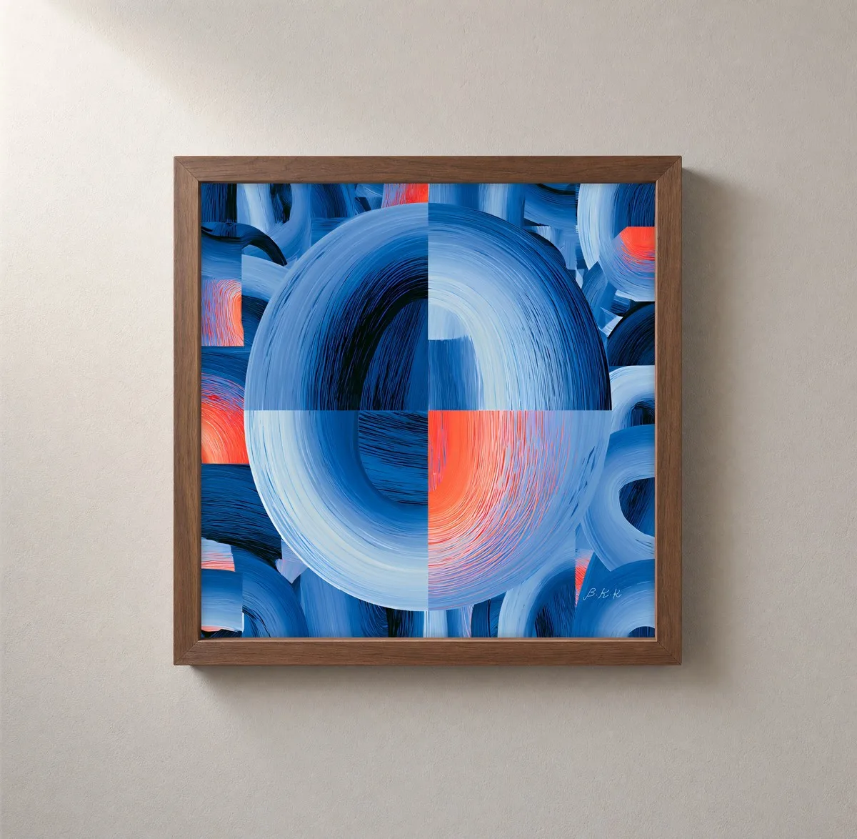 The Quartered Ring by Bassem, framed print on a wall