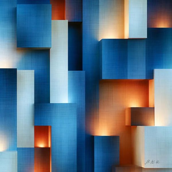 Glow Inside the Blocks by Bassem, the full artwork