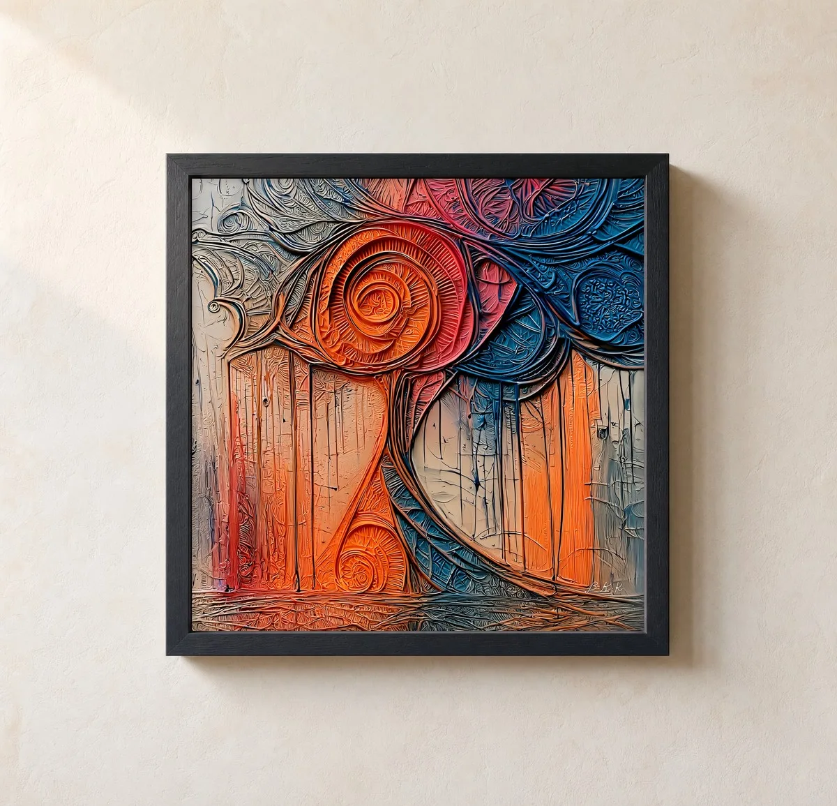 Rosette Above the Rain by Bassem, framed print on a wall