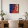 Coral Coils Rising by Bassem, framed print on a wall