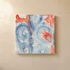 ba-0322-coral-leaves-among-scrolls-canvas-1-canvas-closeup-limewash-v4 Coral Leaves Among Scrolls by Bassem, canvas on a wall