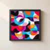 ba-0324-the-patchwork-whirl-framed-1-thin-closeup-black-v4 The Patchwork Whirl by Bassem, framed print on a wall