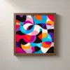 ba-0324-the-patchwork-whirl-framed-2-thin-closeup-walnut-v4 The Patchwork Whirl by Bassem, framed print on a wall