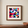 The Patchwork Whirl by Bassem, art print shown framed on a wall