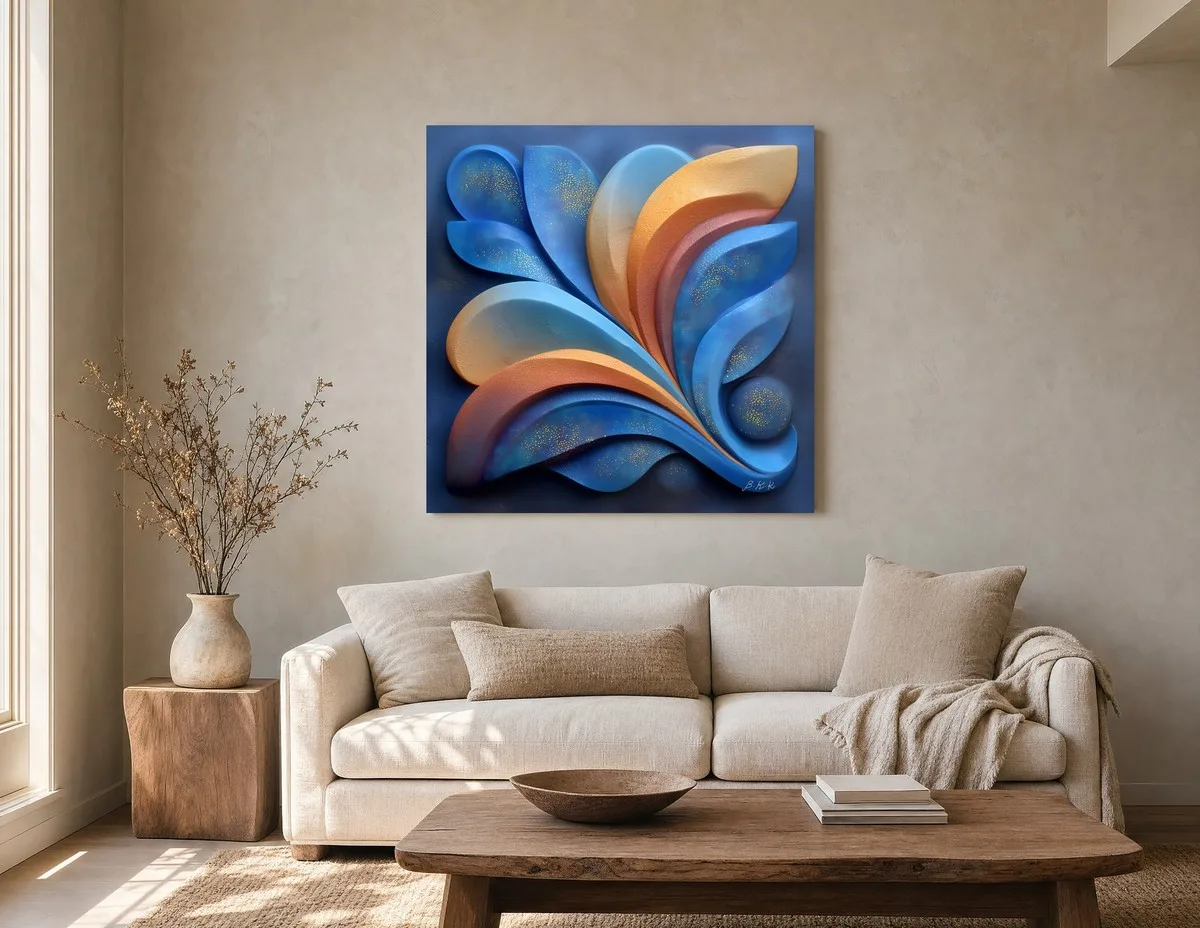 Speckled Fronds by Bassem, canvas on a wall