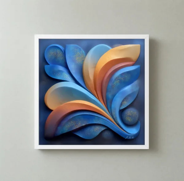 Speckled Fronds by Bassem, framed print on a wall