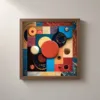 A Gathering of Discs by Bassem, framed print on a wall