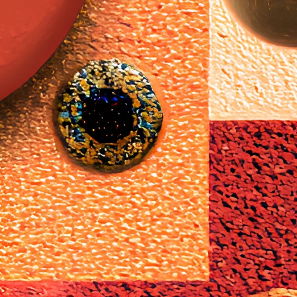 A Gathering of Discs by Bassem, detail at close range
