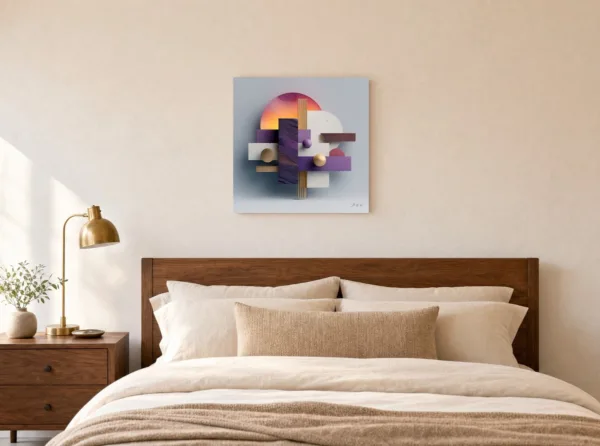 Stacked Sunrise by Bassem, canvas on a wall