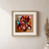 Spun Coral Forms by Bassem, art print shown framed on a wall