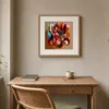 Spun Coral Forms by Bassem, art print shown framed on a wall