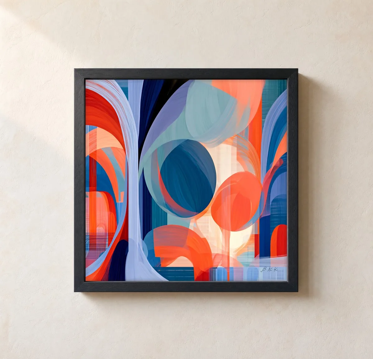 Through Sheer Arches by Bassem, framed print on a wall