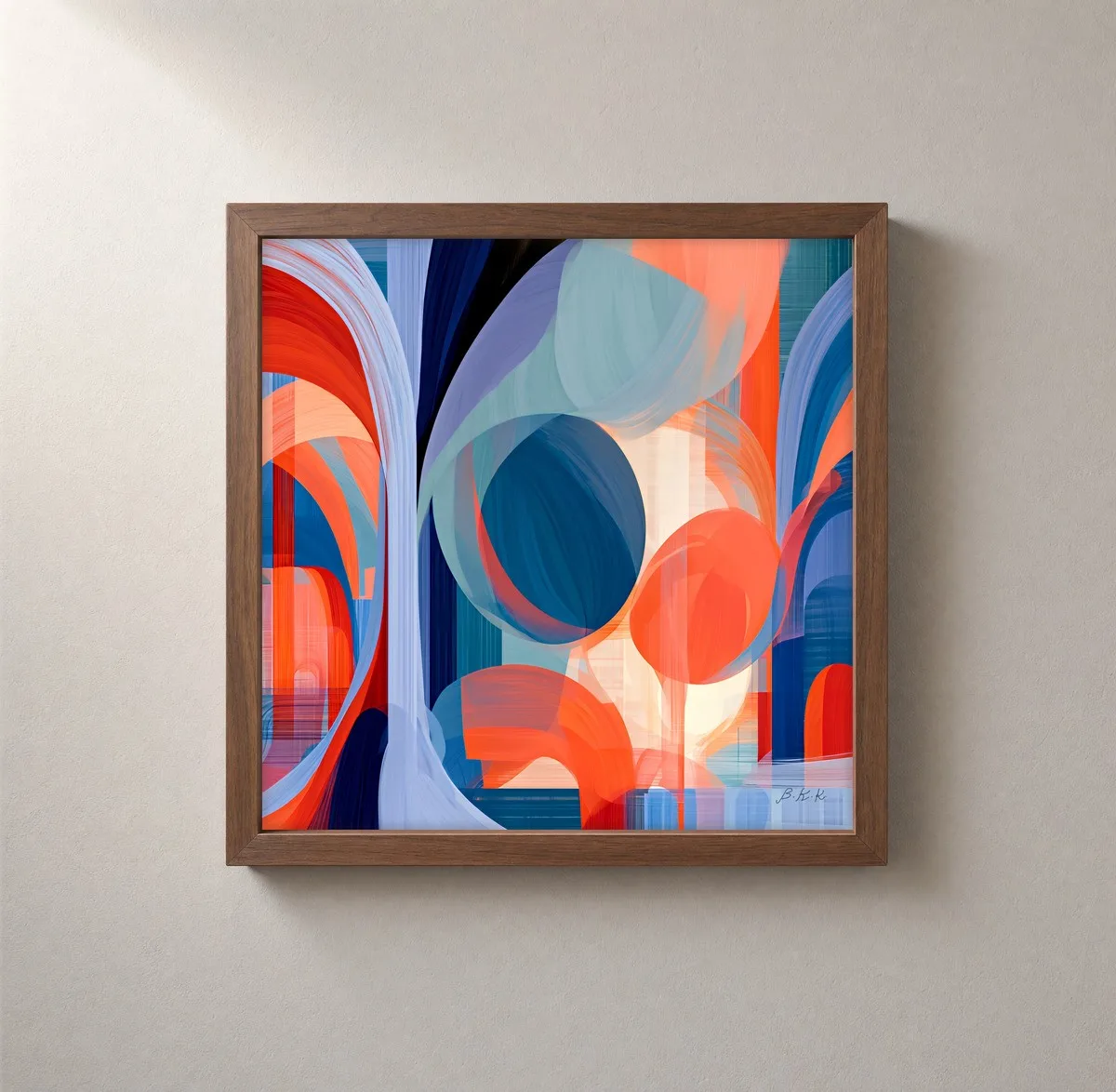 Through Sheer Arches by Bassem, framed print on a wall