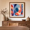 ba-0335-through-sheer-arches-print-3-room-dining-walnut-v4 Through Sheer Arches by Bassem, art print shown framed on a wall