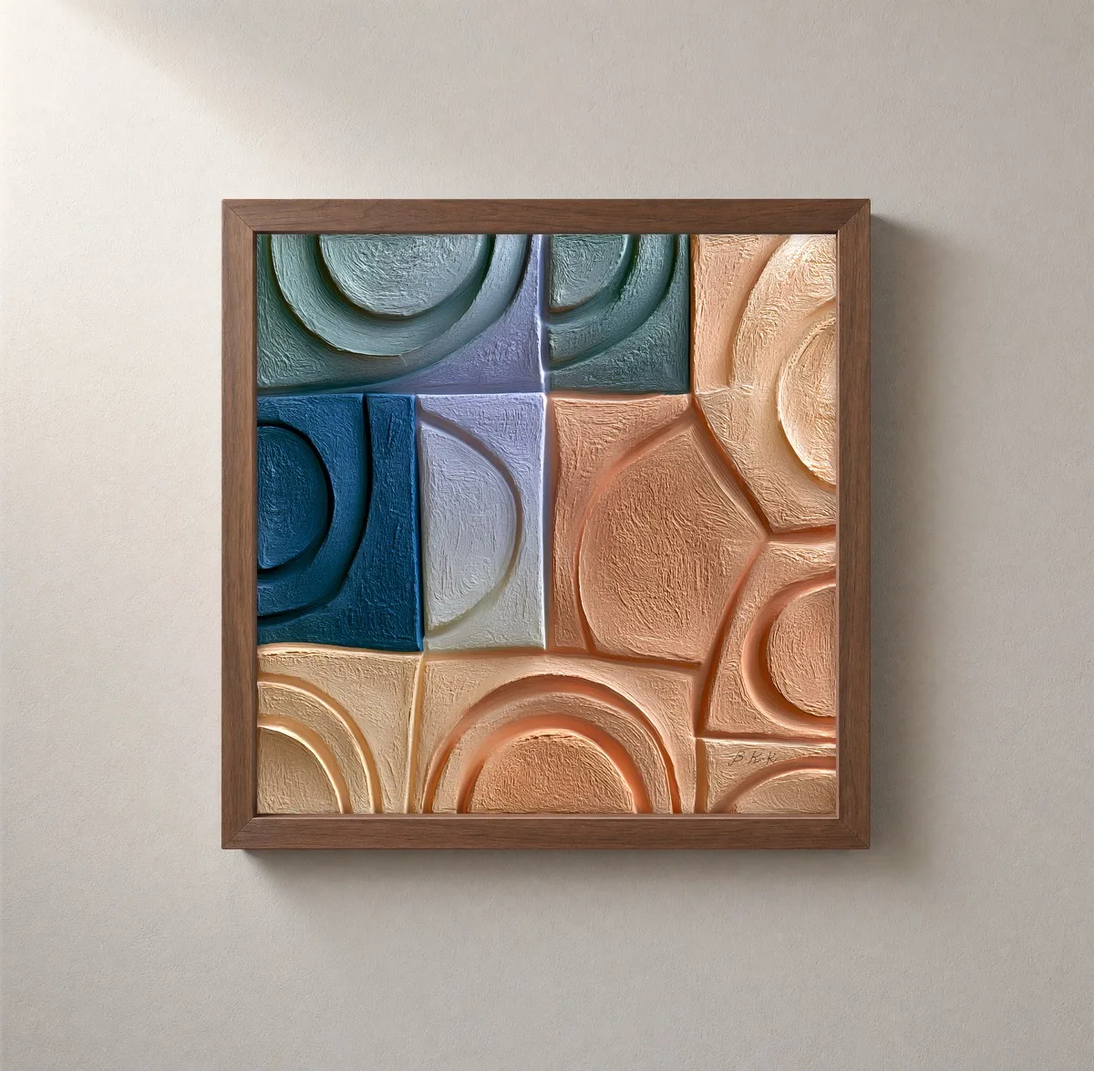 Sun-Warmed Tiles by Bassem, framed print on a wall
