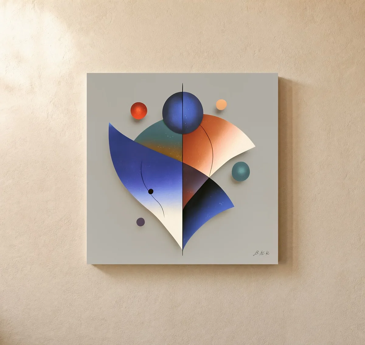 Sails and Small Planets by Bassem, canvas on a wall