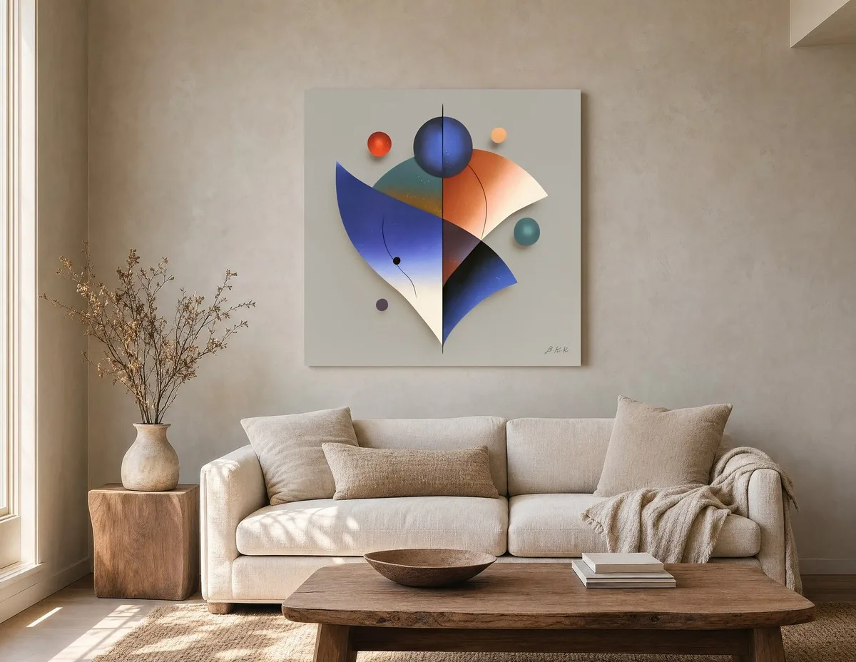 Sails and Small Planets by Bassem, canvas on a wall