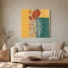 ba-0340-garden-in-loose-lines-canvas-2-canvas-room-living-greige-v4 Garden in Loose Lines by Bassem, canvas on a wall
