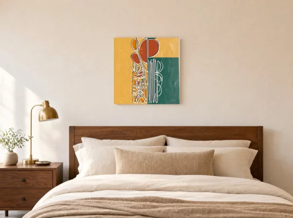 ba-0340-garden-in-loose-lines-canvas-3-canvas-room-bedroom-white-v4 Garden in Loose Lines by Bassem, canvas on a wall