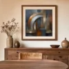ba-0345-rusted-arch-passage-print-2-room-dining-walnut-v4 Rusted Arch Passage by Bassem, art print shown framed on a wall