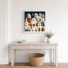 Whitewashed Town at Night by Bassem, framed print on a wall