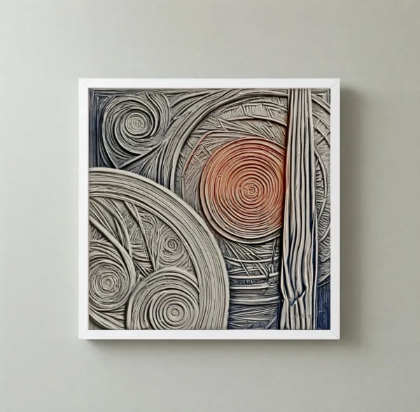 The Copper Whorl by Bassem, framed print on a wall