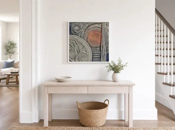 The Copper Whorl by Bassem, framed print on a wall