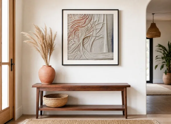 The Pale Needle by Bassem, art print shown framed on a wall