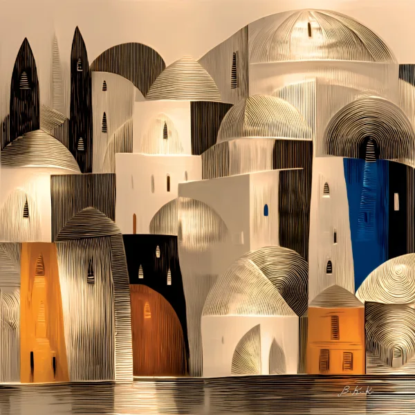 ba-0355-gilded-waterside-town-art-v2 Gilded Waterside Town by Bassem, the full artwork