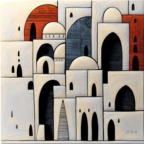 Arches in Whitewash by Bassem, the full artwork