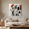 Arches in Whitewash by Bassem, canvas on a wall