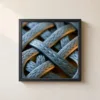 ba-0357-braided-silver-lattice-framed-1-thin-closeup-black-v4 Braided Silver Lattice by Bassem, framed print on a wall