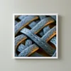 ba-0357-braided-silver-lattice-framed-3-thin-closeup-white-v4 Braided Silver Lattice by Bassem, framed print on a wall