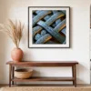 Braided Silver Lattice by Bassem, art print shown framed on a wall
