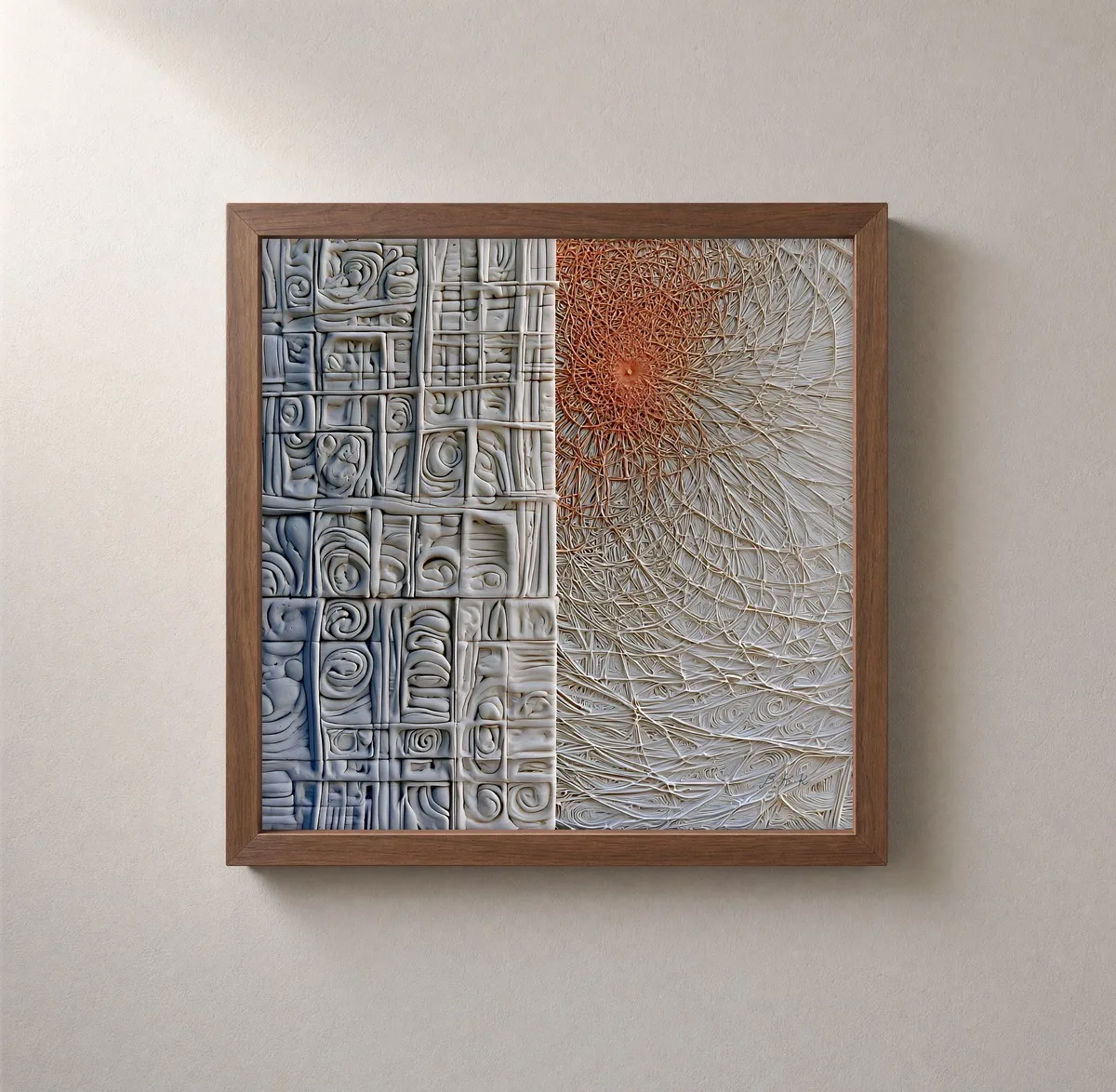 Web Beside the Grid by Bassem, framed print on a wall