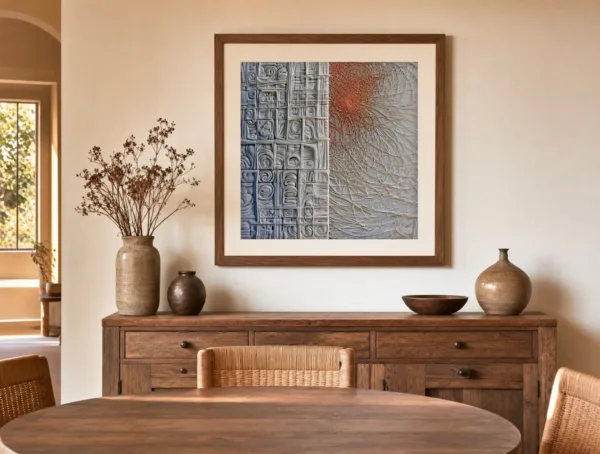 Web Beside the Grid by Bassem, art print shown framed on a wall